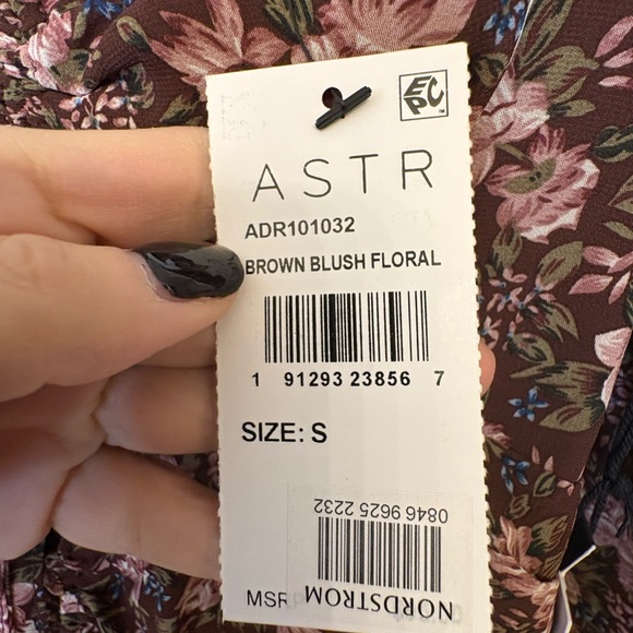 ASTR The Label Brown Floral Ruched Maxi Dress Puff Sleeve Romantic Small NWT - Picture 8 of 11